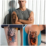 MAYCREATE® Temporary Tattoo Sticker For Men Tiger Lion Tattoo Stickers Beast on Arm Waterproof Large Tattoos Sticker Set