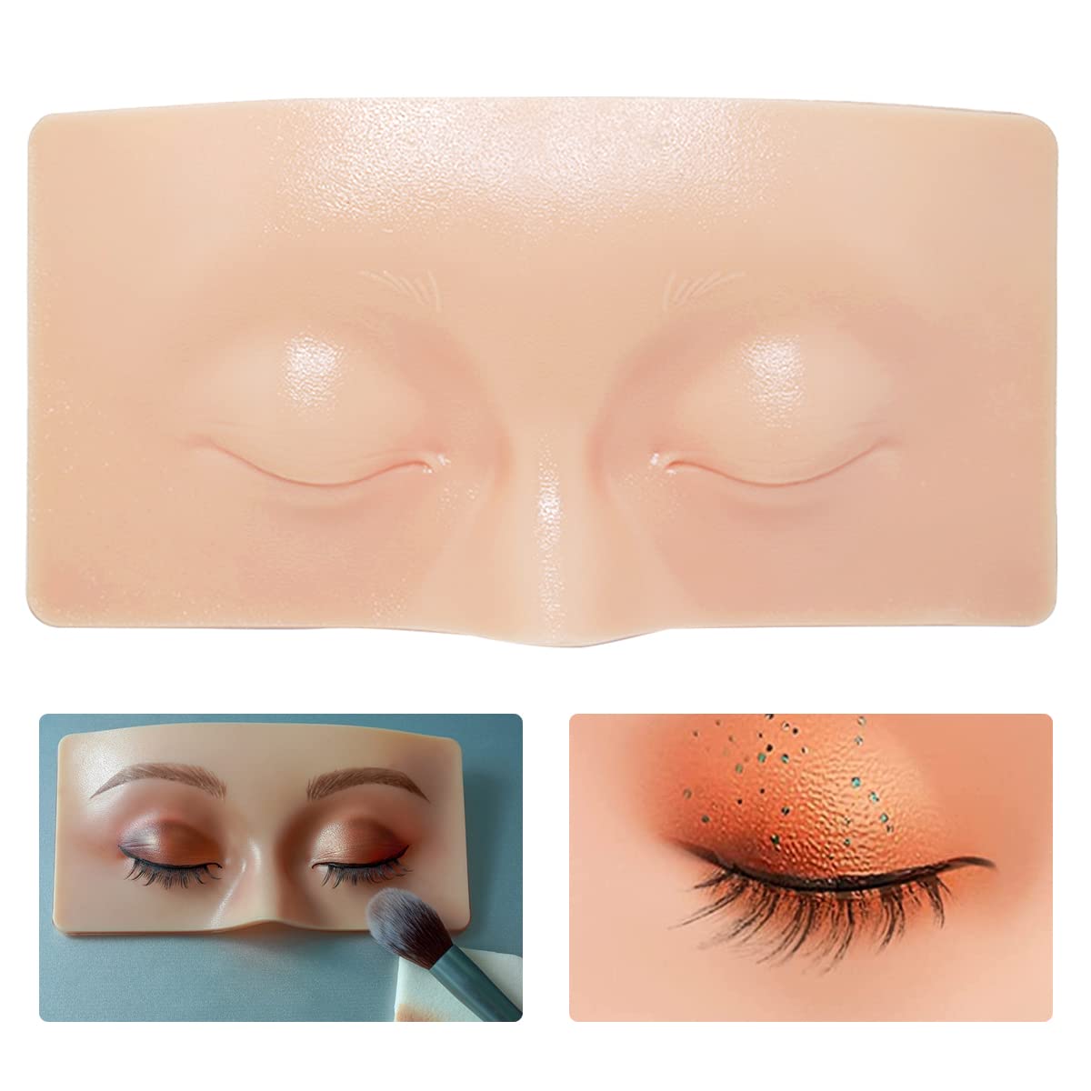 MAYCREATE Eye Dummy For Makeup Practice Face Board Skin Realistic 3D Makeup Practice Skin for Eyebrow, Eye Makeup Practice Dummy For Women, Reusable Silicone Makeup Face for Beginner Makeup Artist