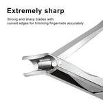 MAYCREATE Nail Clippers with Nail File Stainless Steel Foldable Nail Cutter with Leather Cover Toenail Clippers Travel Design Cut