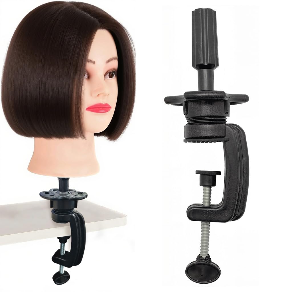 MAYCREATE Wig Mannequin Head Stand for Styling and Display with Adjustable Desk Clamp | Universal Fit for Foam Canvas or Plastic Heads