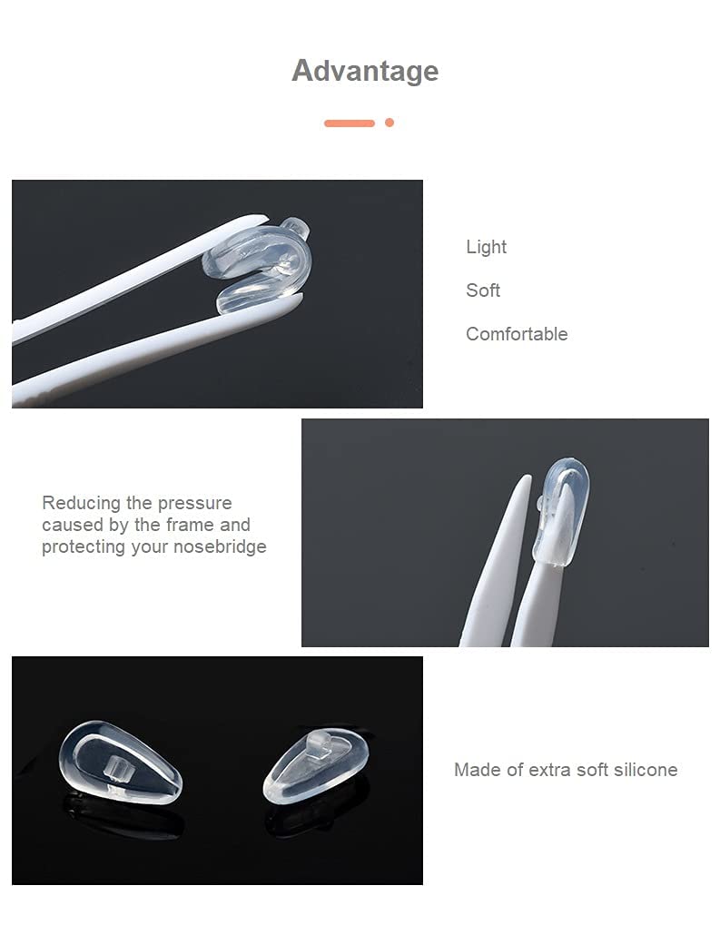 MAYCREATE Eyeglasses Nosepad Repairing Kit, 35pcs Silicone Nosepad,with 3 in 1 Screwdriver,Screws Tweezers, Antiskid Earhook, Glasses Cloth,Grid Box Storage Organizer (5 shape)