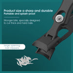 MAYCREATE Nail Cutter For Men Stainless Steel Nail Clippers with Leather Cover Toenail Clippers Wide-Opening Sharp Jaws for Thick Nails, Professional Nail Trimmer