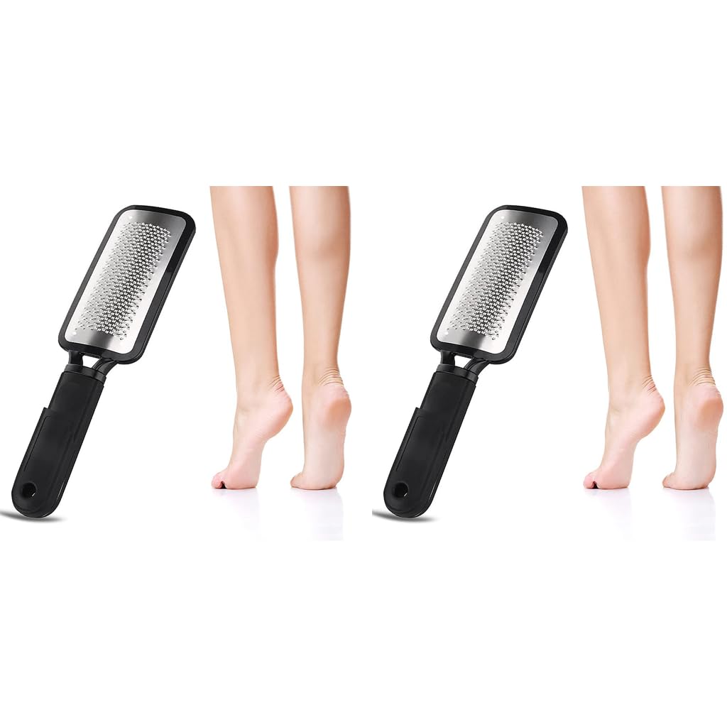 MAYCREATE Leg Heel Foot Scrubber for Dead Skin with Sharp Heavy Blades 11 x 3 in | Stainless Steel 2PCS