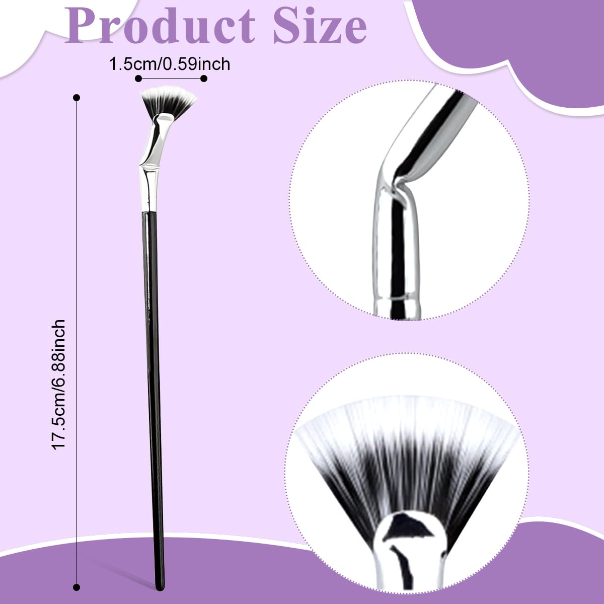 MAYCREATE Eyebrow Brush, Folding Angle Scalloped Lash Brush, Mascara Fan Brush for Upper Lower Eye Lash, Multifunctional Angled Fan Shaped Eyelash Brush Lash Wand Brush Makeup Tool