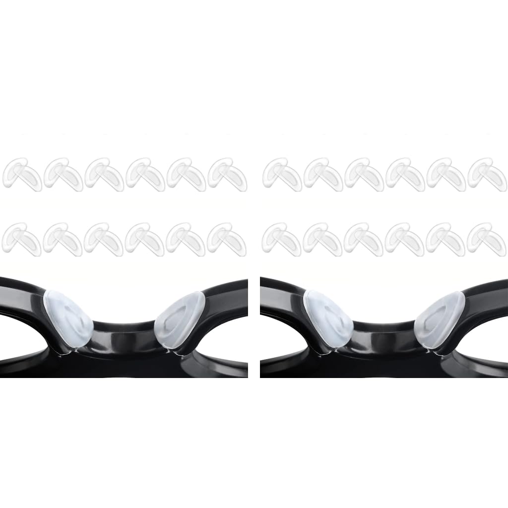 MAYCREATE Adhesive Eyeglasses Nose Pads for Glasses with D Shape 15×6×1.5 mm White Silicone
