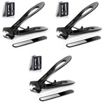 MAYCREATE Nail Cutter for Thick Nails with 180 Degree Wide Jaw and Ergonomic Handle | 3 PCS Stainless Steel Set for Men and Women