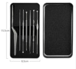 MAYCREATE 7 Pcs Ear Cleaner Stainless Steel Portable Ear Removal Kit Safety Tools Ear Caring Ear Wax Remover Tool with Storage Box Ear Irrigation