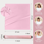 MAYCREATE Heatless Hair Curlers Set for Overnight Styling with Dual Hook & Satin Headscarf | 3pcs Pink Curling Rods for Women