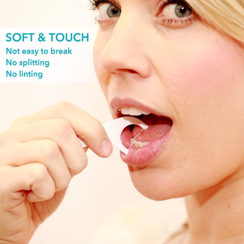 MAYCREATE 2 Pack Portable Dental Floss Case, Automatic Dental Floss Pick Organizer Travel Flosser Dispenser Storage Case Refillable Holder Boxes with 10 Floss Picks for Cleaning Teeth, Oral Care