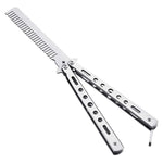 MAYCREATE Butterfly Comb for Training with Hex Screw Fixing and 22cm Folding Design | Stainless Steel