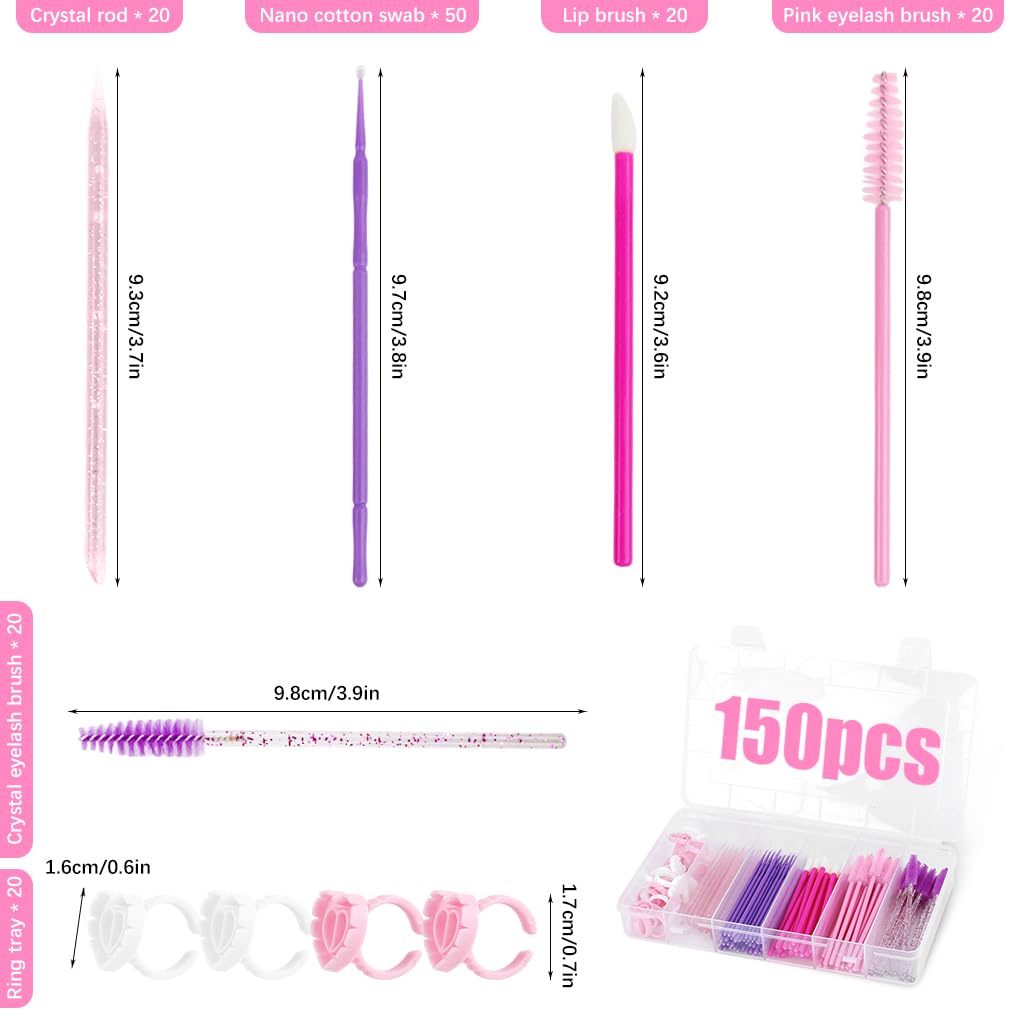 MAYCREATE Makeup Tools Kit for Travel with Pink Brushes and Applicators | Compact Storage Box