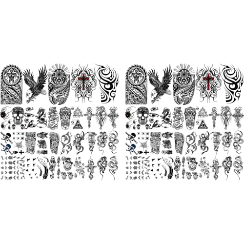 MAYCREATE® 35 Sheets Temporary Tattoo Sticker For Men Black Tatto Sticker Beast on Arm Waterproof Large Tattoo Stickers Assorted Tatto Sticker 2 PCS