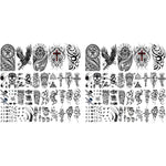 MAYCREATE® 35 Sheets Temporary Tattoo Sticker For Men Black Tatto Sticker Beast on Arm Waterproof Large Tattoo Stickers Assorted Tatto Sticker 2 PCS