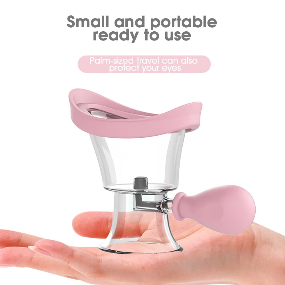 MAYCREATE Eye Wash Cup for Daily and Travel Use with Air Pressure Spout and Silicone Frame 8.22×6.64 cm