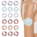 MAYCREATE® Self Adhesive Patch Stickers Compatible with Freestyle Libre Sensor, 18pcs Flower Print CGM Glucose Monitor Device Patches Tape, CGM Patch Covers for Freestyle Libre 3 2 1
