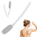 MAYCREATE® Lotion Applicator, Foldable Detachable Long Handled Cream Applicator, 2 in 1 Back Scrubber for Shower, Body Brush Bathing Accessories