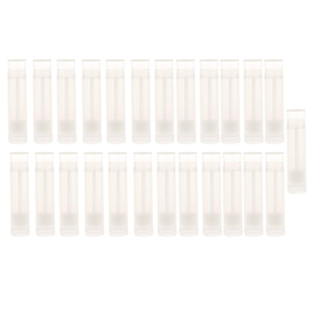 MAYCREATE 25 Pieces 5g Clear Lip Gloss Tubes Set for DIY Lipstick, Refillable Cosmetic Containers, Draw or Stick Custom Designs