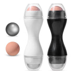 MAYCREATE 2Pcs Oil Absorbing Roller Blotting Paper for Oily Skin, Volcanic Stone Face Roller Oil Blotting Sheets for Face, Dual Head Natural Minerals Oil Control Facial Roller for Skin Massage