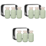 MAYCREATE Travel Bottle Kit for Toiletries with 9PCS 100ml Leakproof PE Bottles and Pouch