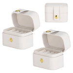 MAYCREATE Ring Box for Travel Jewelry Storage with 4 Slots and Snap Button Closure | Soft Plush Liner