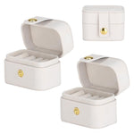 MAYCREATE Ring Box Travel Jewelry Organizer with 4 Slots and Soft Plush Liner for Rings
