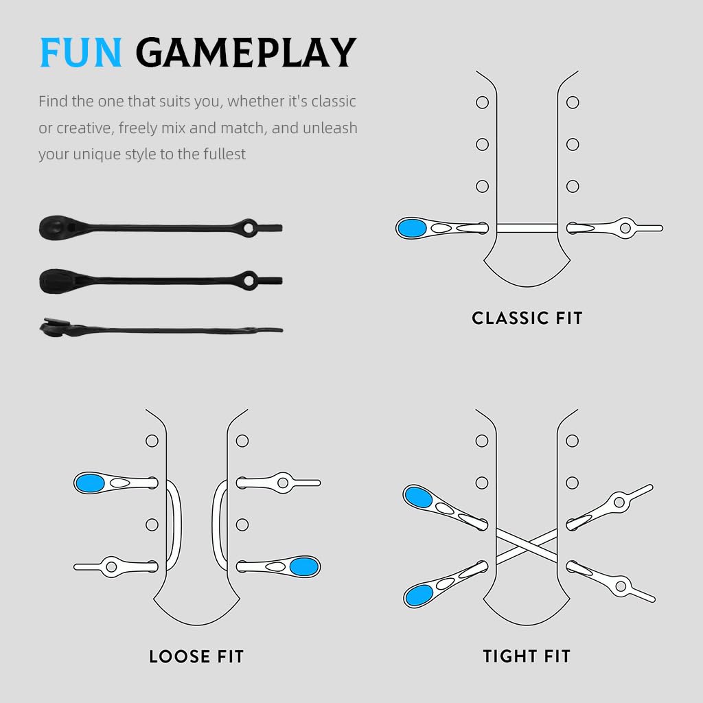 MAYCREATE 24Pcs No Tie Shoelaces, Elastic Thin Shoe Laces, No Tie Replacements Shoes Laces Stretchy Bungee Running Training for Unisex Adults