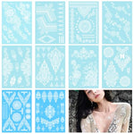 MAYCREATE® 10 Sheets White Temporary Tattoo Sticker For Women Girls, Waterproof Fake Tattoos Kits, Lotus Mandala Flower Temporary Tattoo Chest Arm