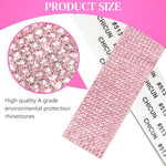 MAYCREATE® 1Roll Self Adhesive Crystal Rhinestone Ribbon Diamond Bling Tape Rhinestones Strips Sticker for Arts Crafts Wedding Birthday Party DIY Event Car Phone Decoration Pink 2 PCS