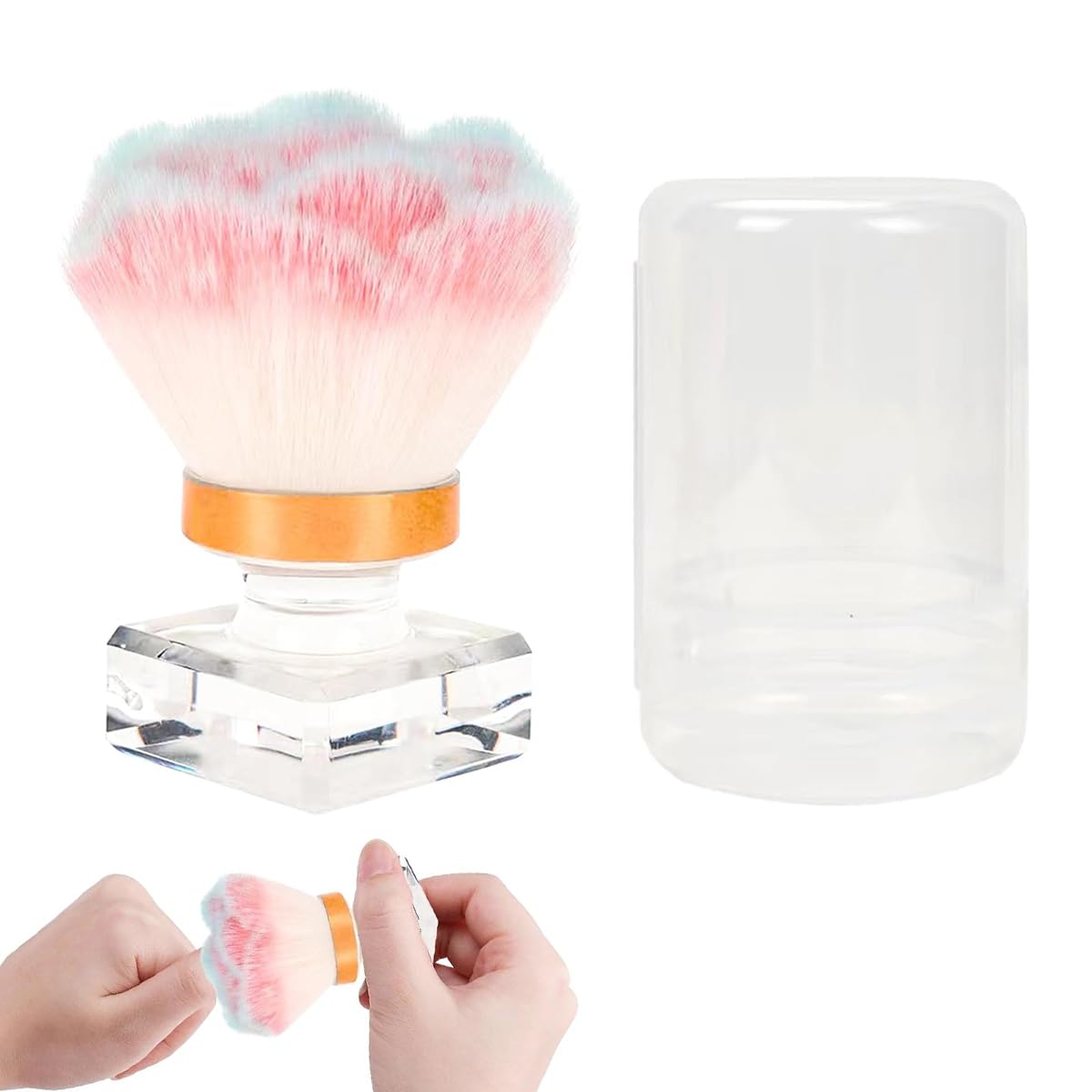 MAYCREATE Nail Dust Brush for Acrylic Nails featuring Fine Fiber Bristles and Acrylic Handle