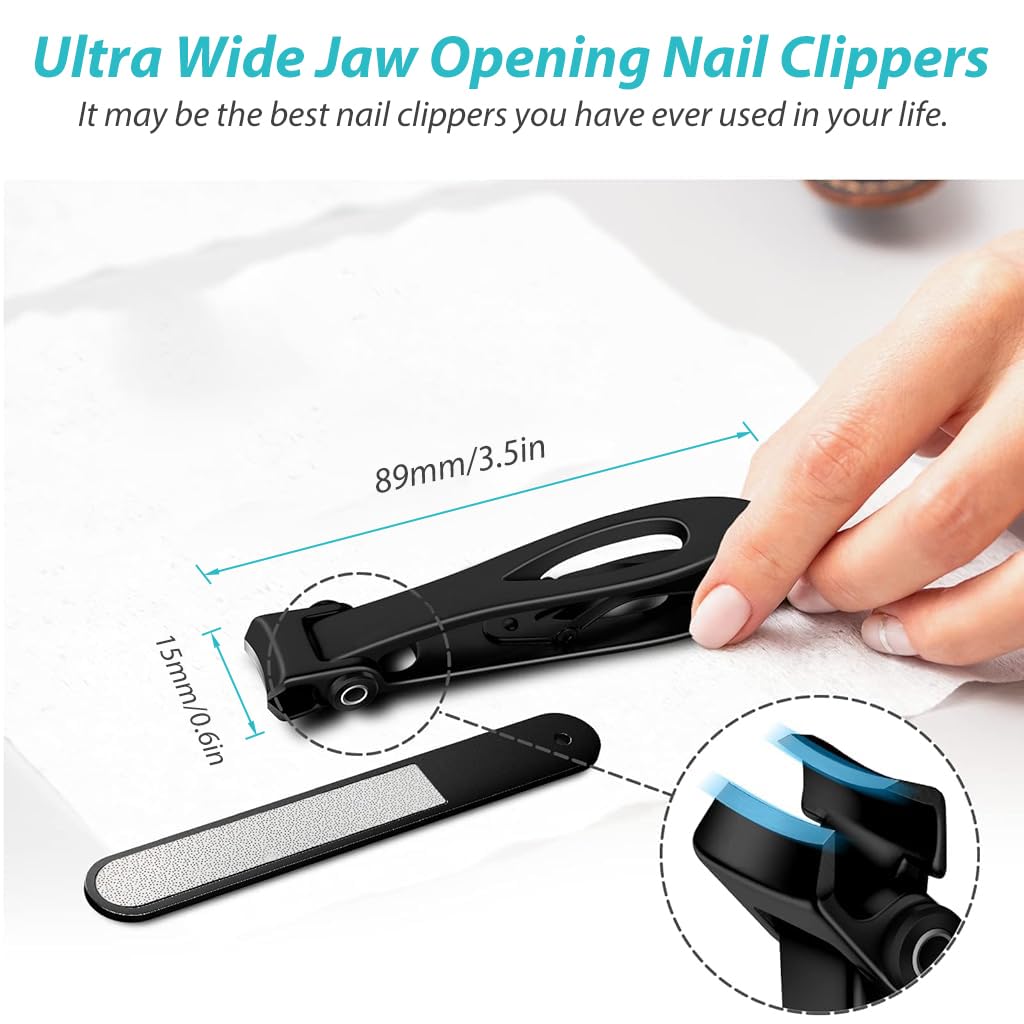 MAYCREATE Nail Cutter, Wide Jaw Opening Nail Clippers for Thick Nail cutter