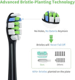 HANNEA Replacement Toothbrush Heads Compatible for Philips DiamondClean, 2020 Edition, Fit ProtectiveClean 4300 6100, EasyClean, Gum Health, HX6064 - Black Brush Head