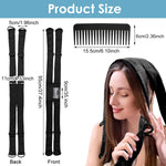 MAYCREATE Overnight Heatless Hair Curler Straps for Travel with Built-in Multi Elastics | Soft Velvet Kit with Comb