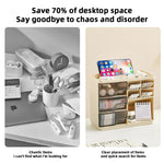 MAYCREATE Desk Organizer for Makeup and Stationery featuring Triple Drawer System | 23.2x11x19.4 cm Multi‑Compartment Storage Box