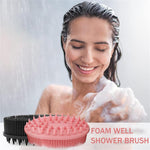 MAYCREATE Silicone Body Scrubber 2 Pack for Shower and Scalp Care with Double-Sided Design | Pink and Black