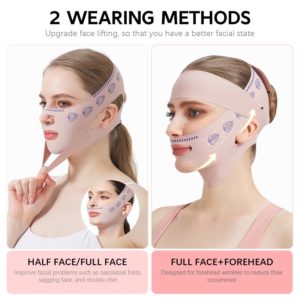 MAYCREATE V Line Face Lifting Mask for Double Chin Reduction with Adjustable Strap 3 pcs | Firming and Anti Wrinkle Care