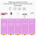 MAYCREATE Electric Razor Shavers for Women with 5 Attachments and LCD Display | Rechargeable Wet & Dry Trimmer for Face Body and Bikini