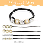 MAYCREATE 4pcs Hair Bun Maker for Hair Flower Pearl Easy Twister Hair Bun Shaper Stylish Rhinestone Twist Hair Bun Accessories for Women Girls Daily, Party, Wedding