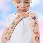 MAYCREATE Temporary Tattoo Stickers for Kids Girls 10 Sheets Waterproof Unicorn Designs | Safe for Parties and Festivals