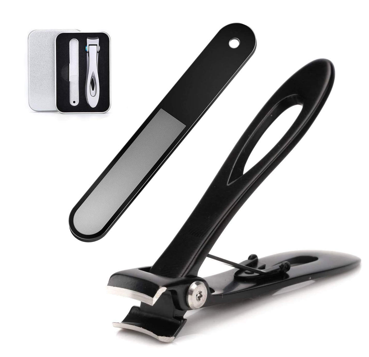 MAYCREATE @ Nail Clippers for Thick Nails, Nail Cutting Trimmer Toenail Clippers, Stainless Steel Toenail Clippers Set with Nail File, Big Nail Cutter for Men, Women