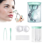 MAYCREATE Contact Lens Wearing aids, Contact Lens Case and Contact Lens Remover Plunger Suction Cup, Eyeglass Clips Support for Travel Outdoor