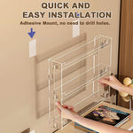 MAYCREATE Wall Mount Nail Polish Organizer for Makeup and Beauty Storage featuring 3 Tiers Clear Acrylic Design | No Drill Space Saver