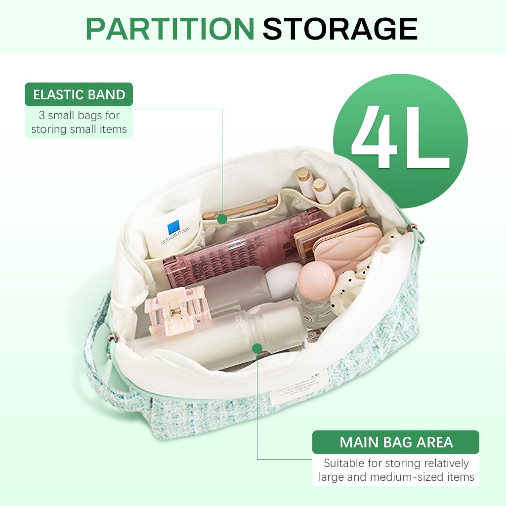 MAYCREATE Bra Organizer Bag Travel Underwear Organizer for Women, Soft Socks Lingerie Pouch with Handle, Portable Utility Storage Bag for Clothing, Travel Essentials (24x11x15cm)