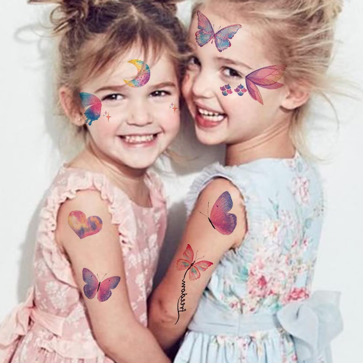 MAYCREATE Butterfly Tattoo Stickers for Women and Girls featuring 12 Sheets | Safe Temporary Face and Body Art