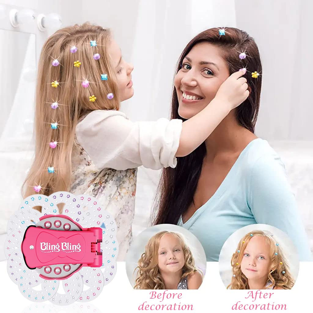 MAYCREATE Hair Gem Stapler for Quick Party Styling with 180 pcs Rhinestone Kit | Easy Hair Decor for Girls and Women