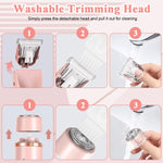 MAYCREATE Electric Shaver for Women 2 In 1 Dual Head Electric Razor USB Cordless Hair Trimmer Shaver IPX7 Waterproof Wet & Dry Use Painless Bikini Trimmer for Bikini Lines, Face Hair, Legs, Under Arm