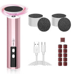 MAYCREATE Electric Foot Callus Remover for Pedicure with 9 Speed Control & 30PCS Sandpaper | Rechargeable Cordless Dual Head Nail File