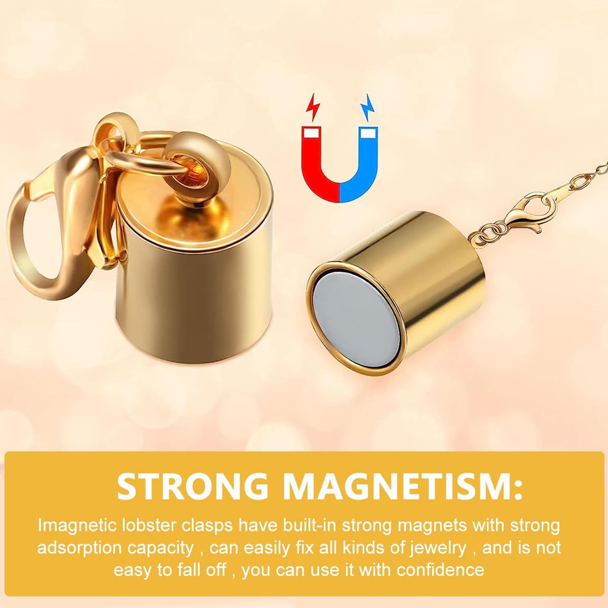 MAYCREATE Golden & Sliver 12 Pcs Necklace Extender and Lobster Clasps Combo Set,3 Style Jewelry Clasp,6 Bracelet Extenders for Jewelry,Necklace & Bracelet