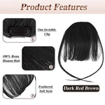 MAYCREATE Hair Extensions for Women Black Artificial Soft Hair Bang Front Hair Extension Clip Hair Fringes Hair Extensions Women & Girls - 1