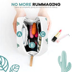 MAYCREATE Makeup Pouch for Travel with Lipstick Slots and Waterproof Polyester 17x11.5x5cm | Cactus Print Organizer Bag for Women