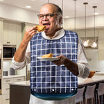 MAYCREATE Waterproof Adjustable and Washable Dining Short Style with Leakproof Pocket Adult Bibs for Elderly Seniors and Disabled Men & Women Eating Cloth (Light Blue)